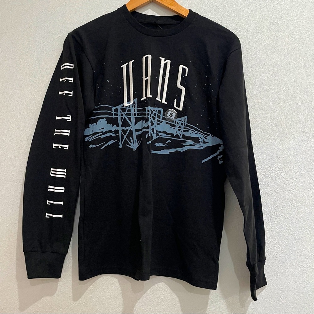 Vans Mens Powerline Landscape Long Sleeve Graphic T-Shirt Black Small